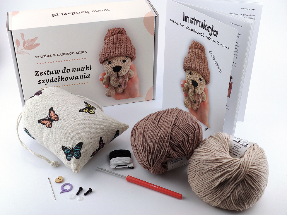 Zestaw do nauki szydełkowania - miś Edi - obrazek 2
