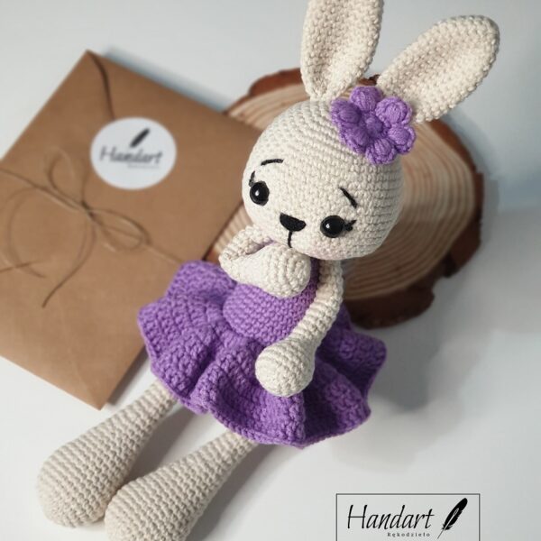 Króliczek na szydełku - Bunia (fioletowa)