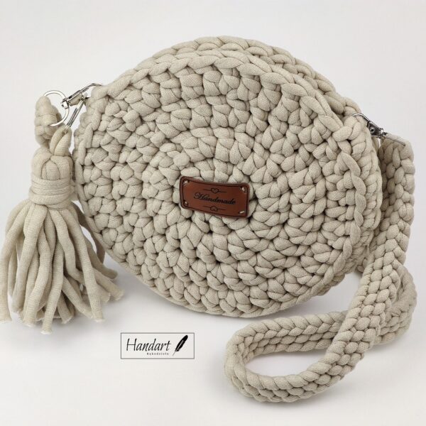 Torebka ze sznurka bawełnianego (beżowa)