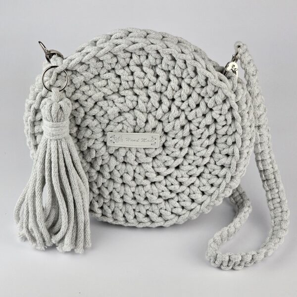 Torebka ze sznurka bawełnianego (jasnoszara)